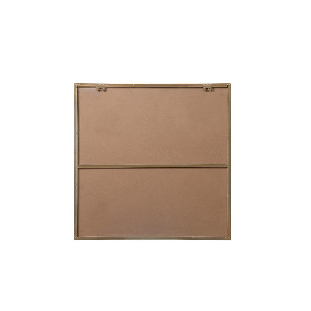 Metal Frame Square Mirror 30 inch in Brass. Picture 8