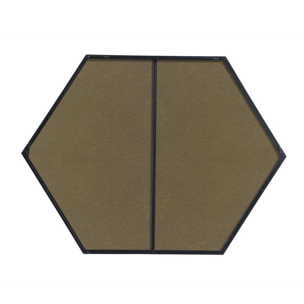Metal frame hexagon mirror 30 inch in Black. Picture 11