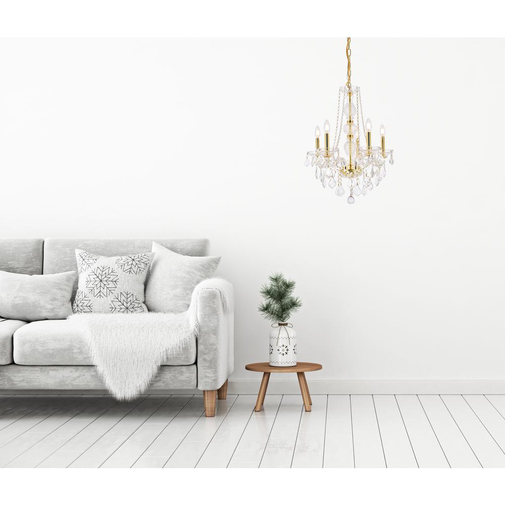 Verona 5 light Gold Chandelier Clear Royal Cut Crystal. Picture 8