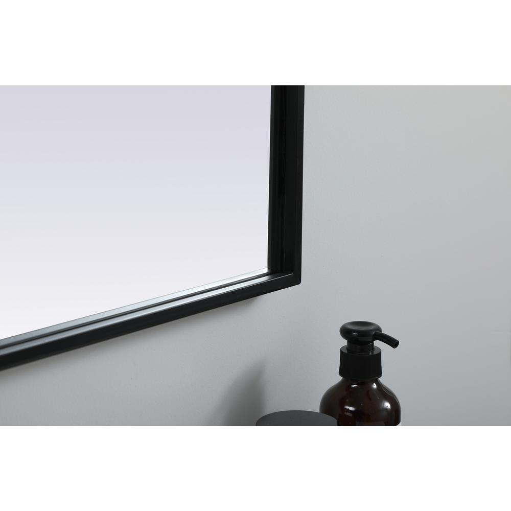 Metal Frame Arch Mirror 33x36 Inch in Black. Picture 6