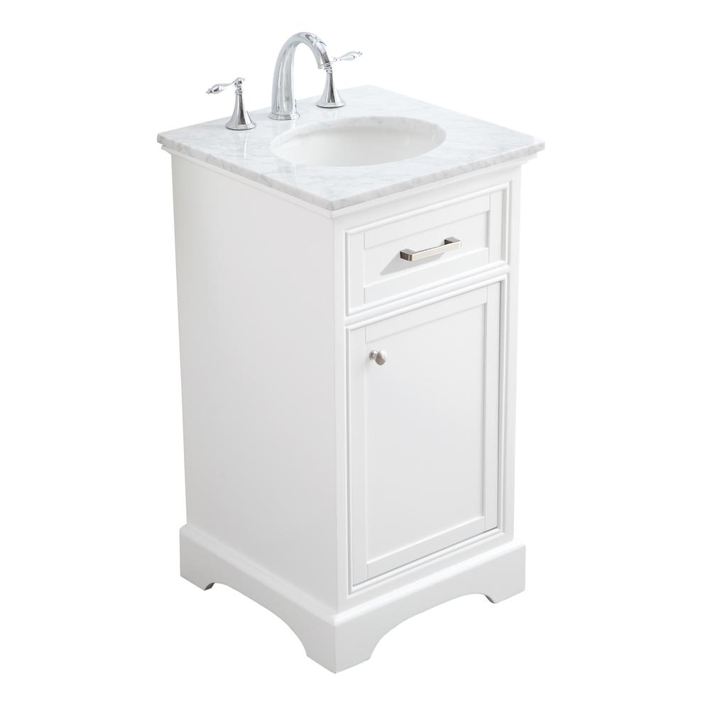 19 in. Single Bathroom Vanity set in white. Picture 13