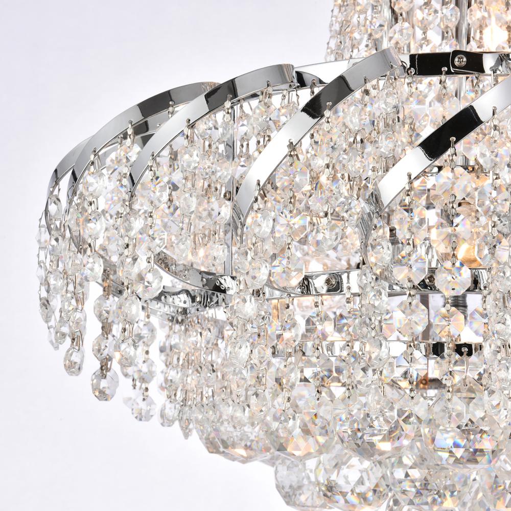 Belenus 6 light Chrome Pendant Clear Royal Cut Crystal. Picture 5