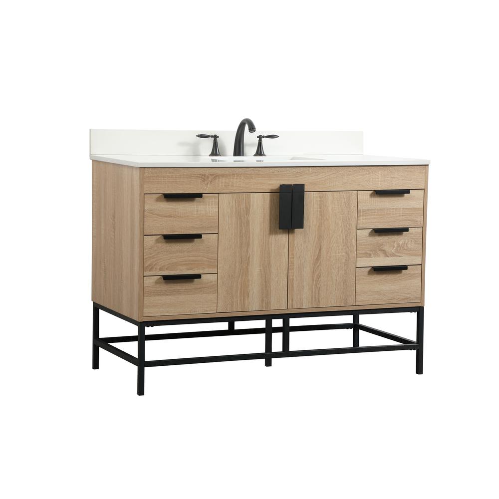 48 inch Single bathroom vanity in mango wood with backsplash. Picture 7