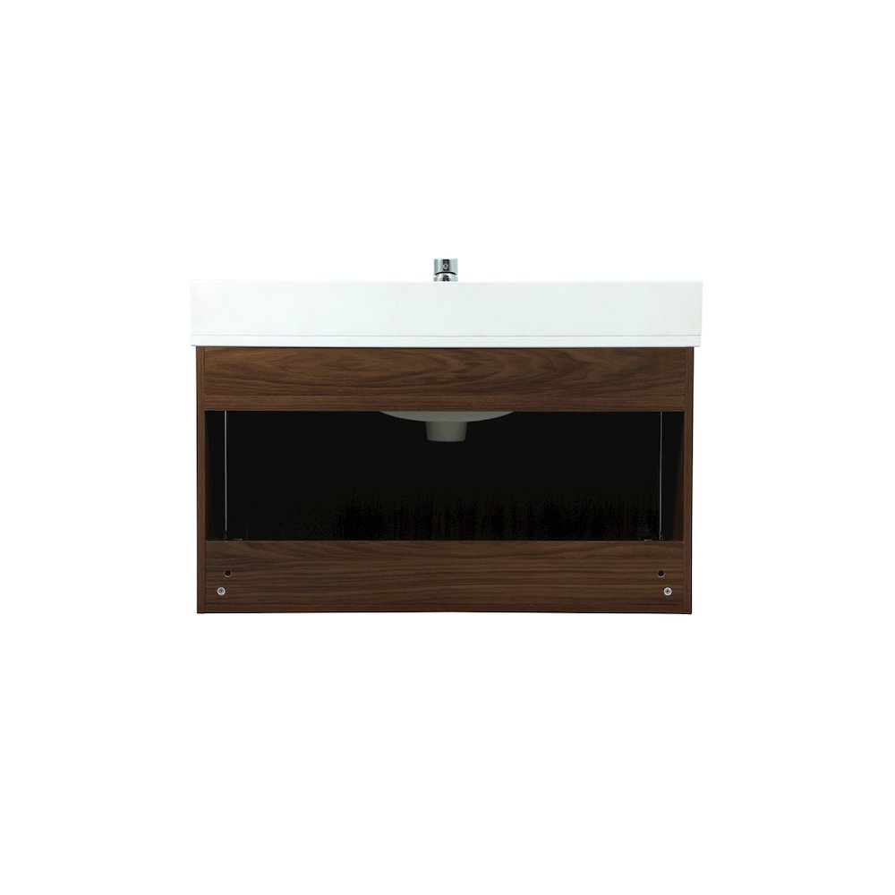 36 Inch Single Bathroom Vanity In Walnut With Backsplash. Picture 16