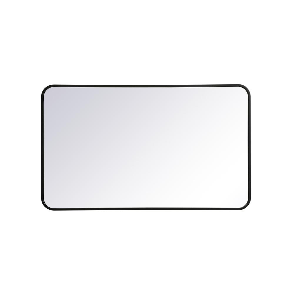 Soft corner metal rectangular mirror 24x40 inch in Black. Picture 1