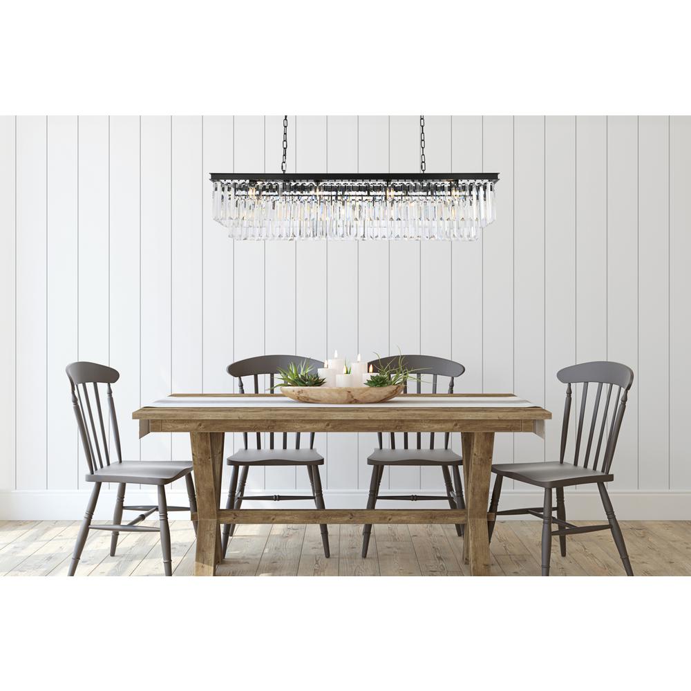 Sydney 12 light Matte Black Chandelier Clear Royal Cut Crystal. Picture 7