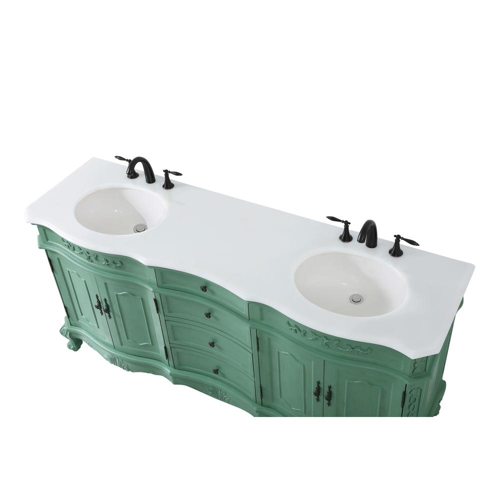 72 inch double Bathroom vanity in vintage mint. Picture 10