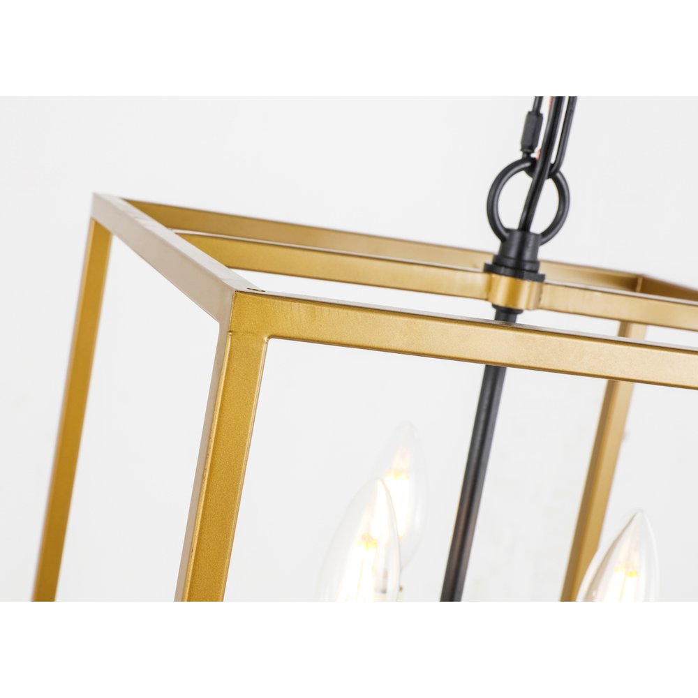 Eclipse 3 Light Brass And Black Pendant. Picture 11