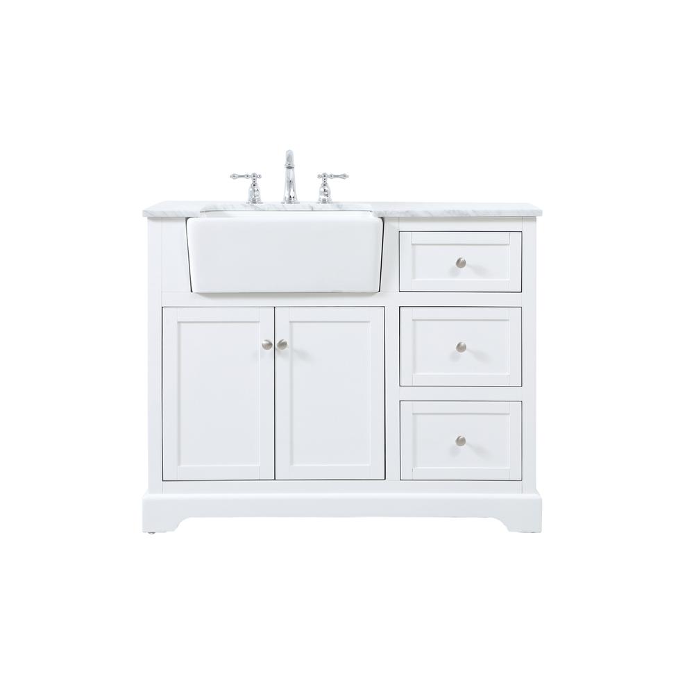 42 inch Single bathroom vanity in white. Picture 1