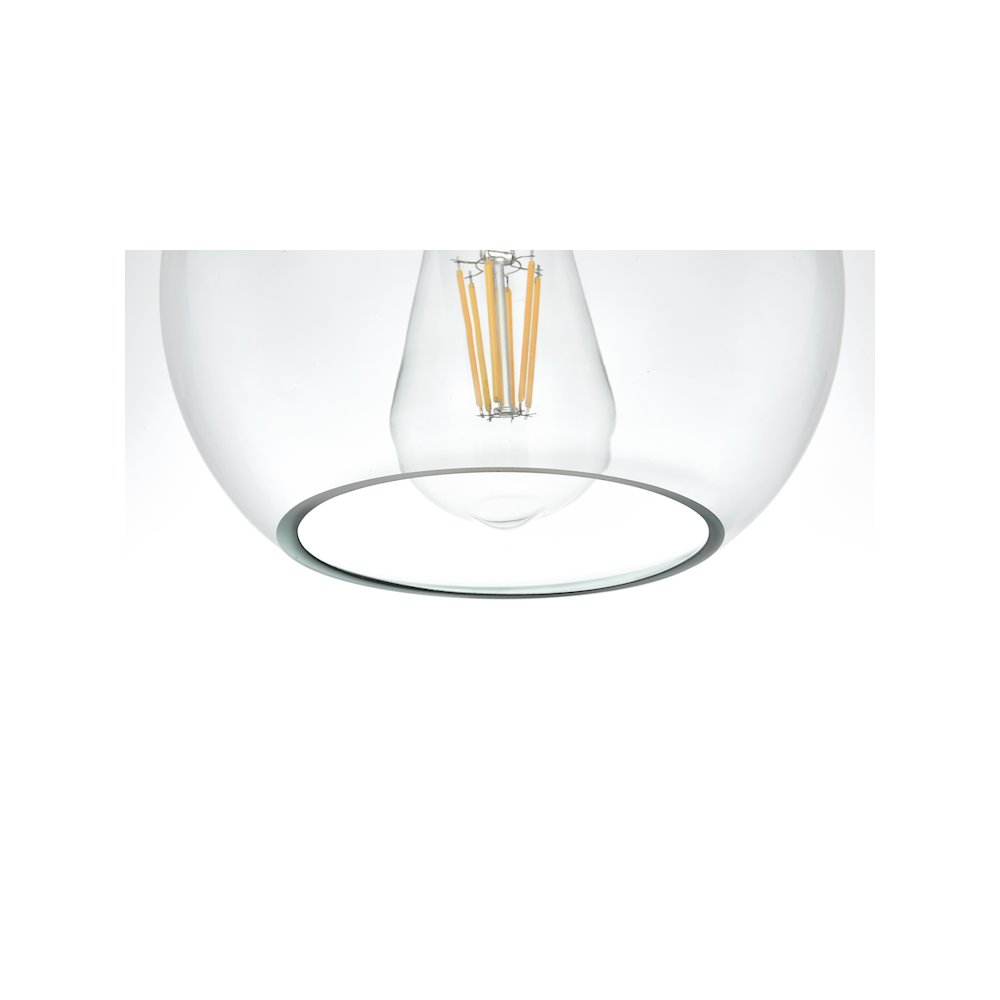 Baxter 8 Inch Flush Mount Clear Shade in Satin Gold. Picture 4
