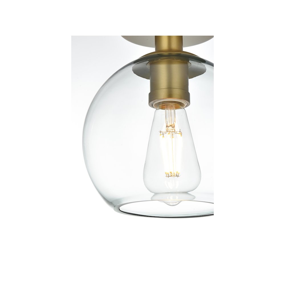 Baxter 8 Inch Flush Mount Clear Shade in Satin Gold. Picture 5