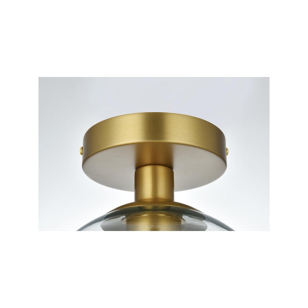 Baxter 8 Inch Flush Mount Clear Shade in Satin Gold. Picture 6