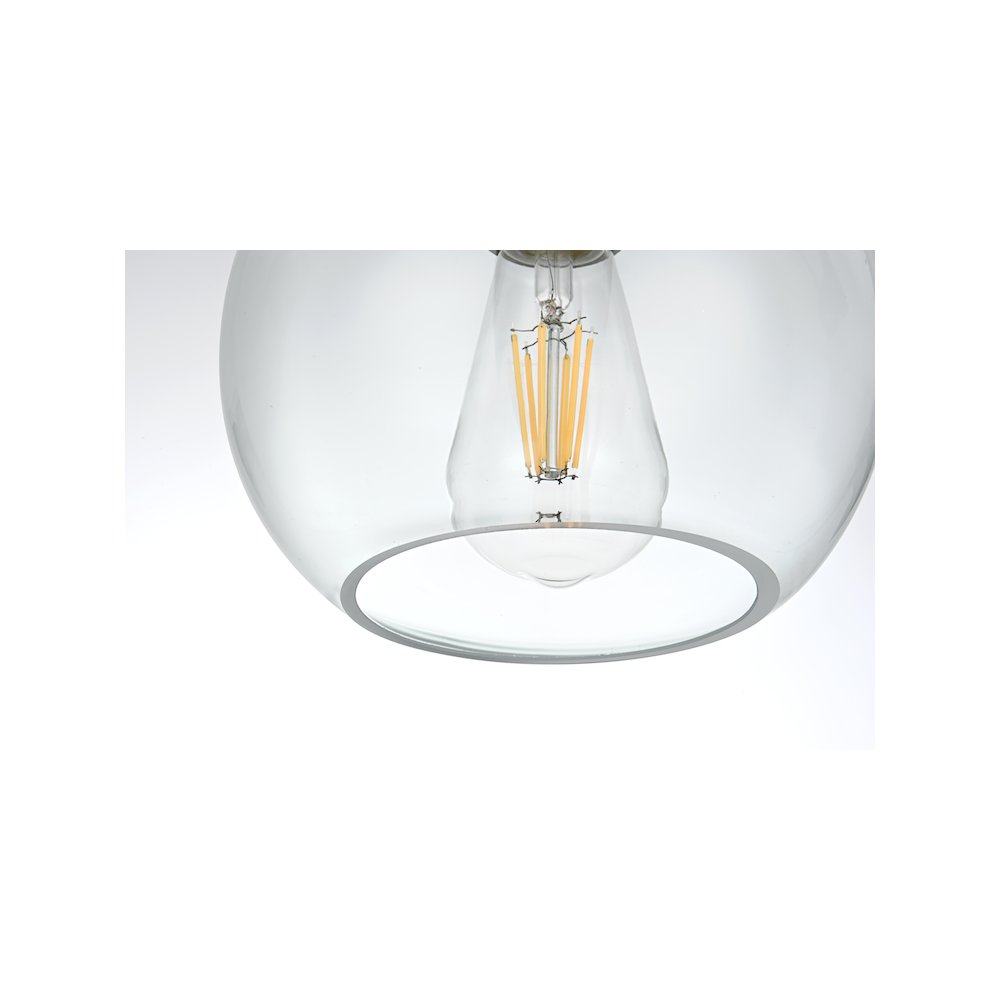 Baxter 8 Inch Pendant Clear Shade in Satin Gold. Picture 4