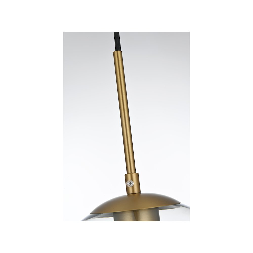 Baxter 8 Inch Pendant Clear Shade in Satin Gold. Picture 6