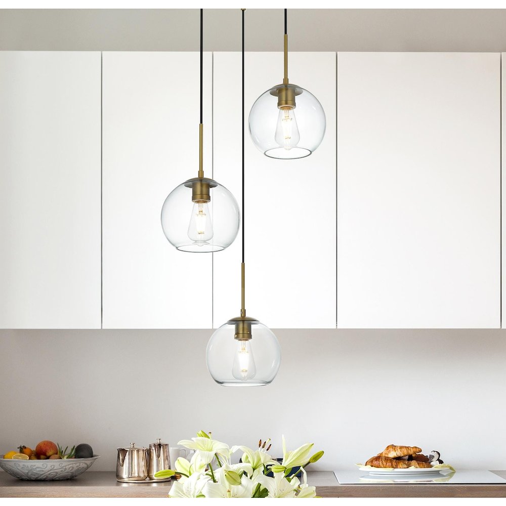 Baxter 18 Inch Flush Mount Clear Shade in Satin Gold. Picture 2