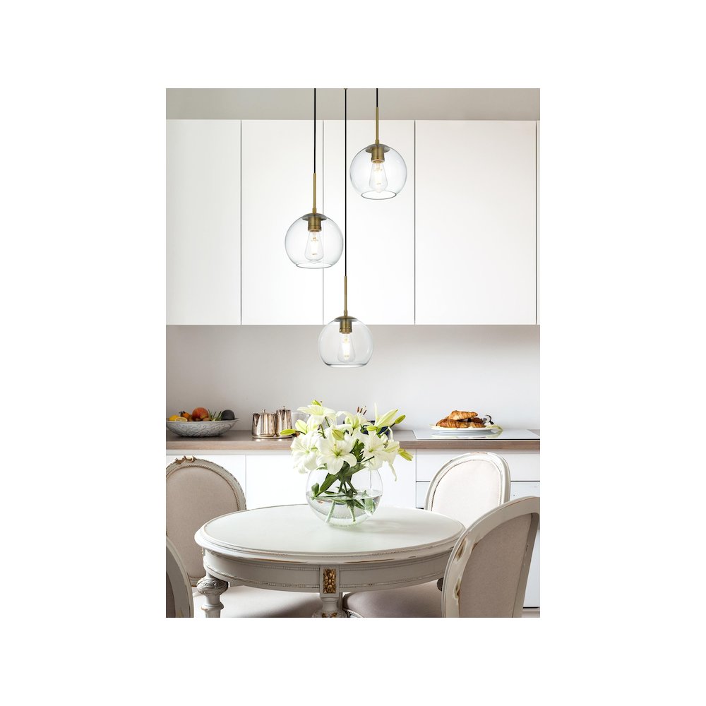 Baxter 18 Inch Flush Mount Clear Shade in Satin Gold. Picture 10