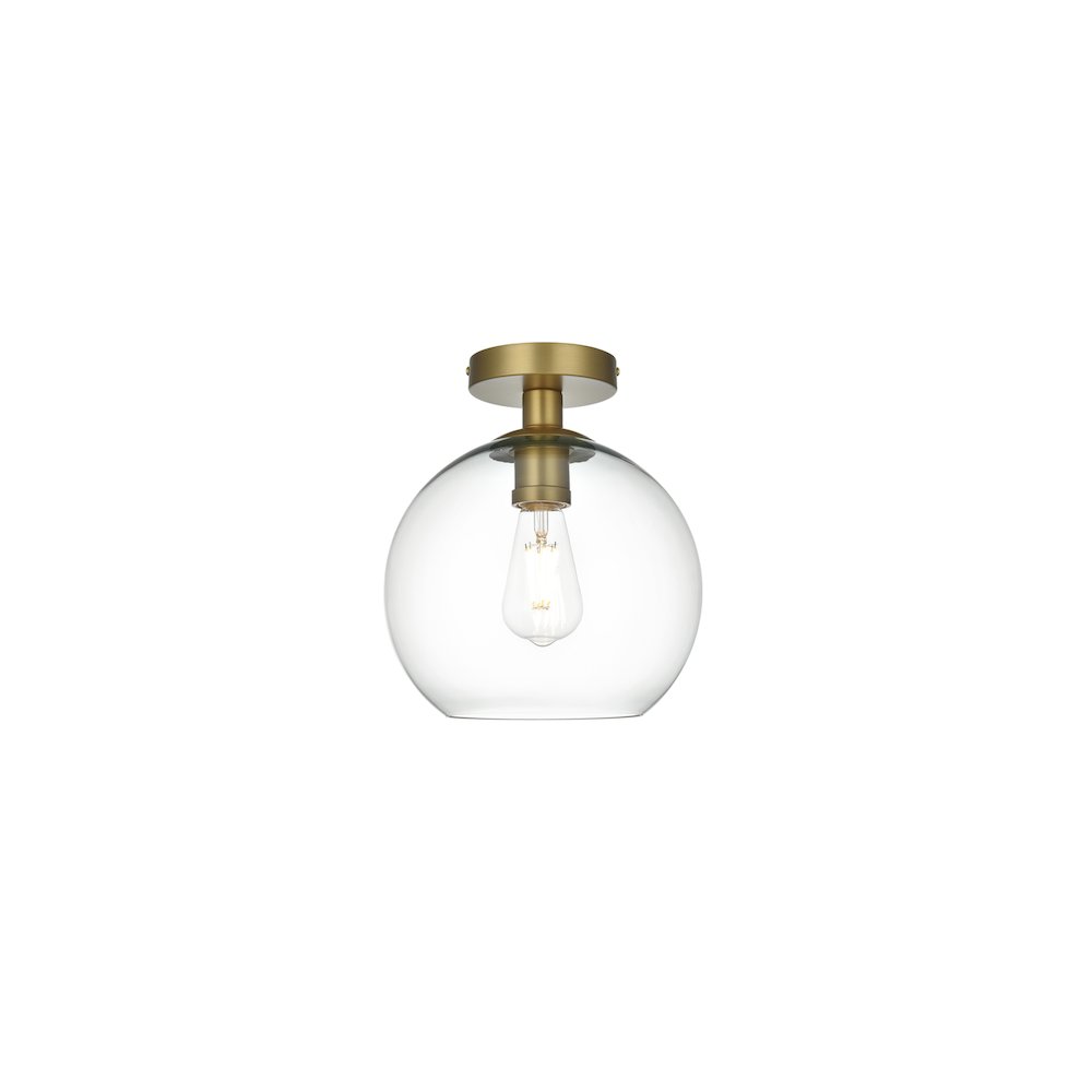 Baxter 18 Inch Flush Mount Clear Shade in Satin Gold. Picture 1