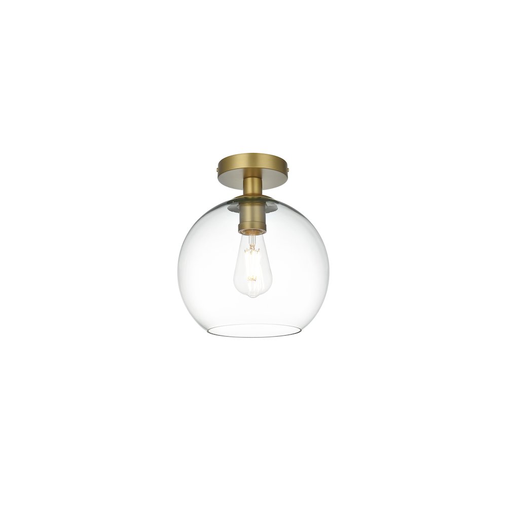Baxter 18 Inch Flush Mount Clear Shade in Satin Gold. Picture 3