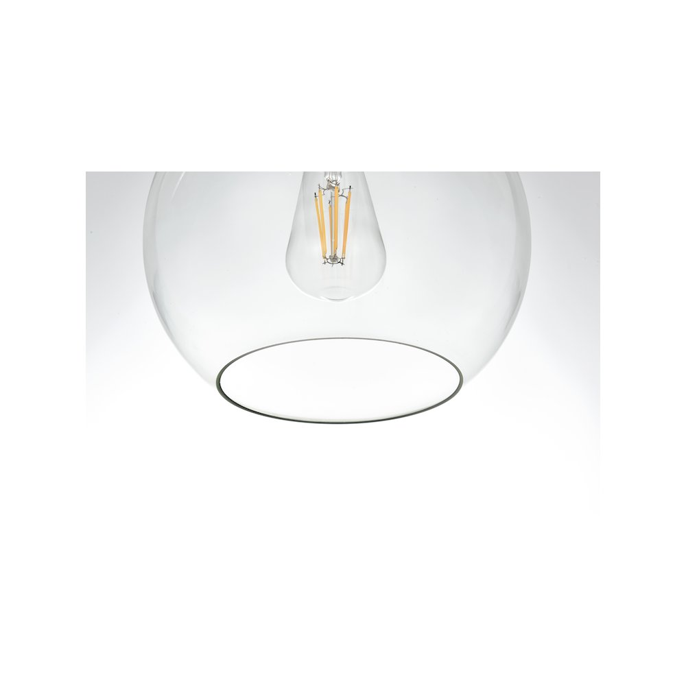 Baxter 18 Inch Flush Mount Clear Shade in Satin Gold. Picture 4
