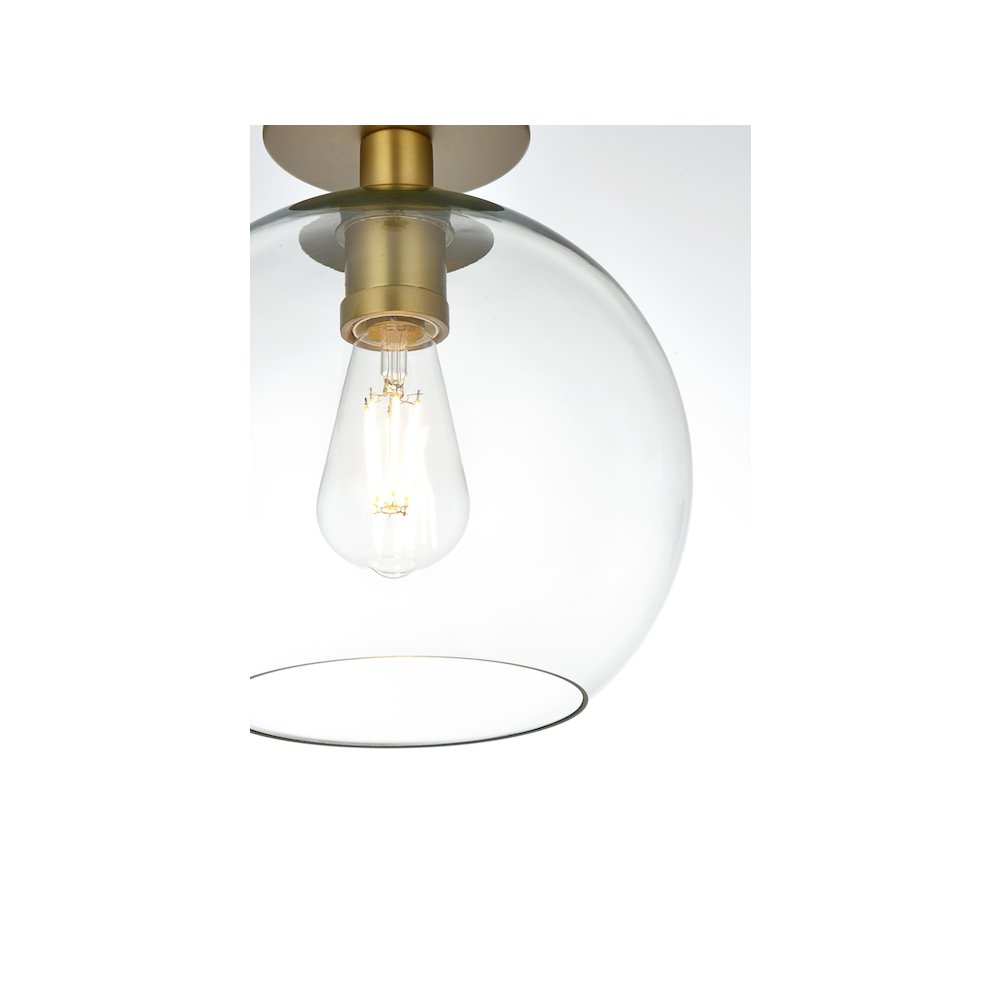 Baxter 18 Inch Flush Mount Clear Shade in Satin Gold. Picture 5