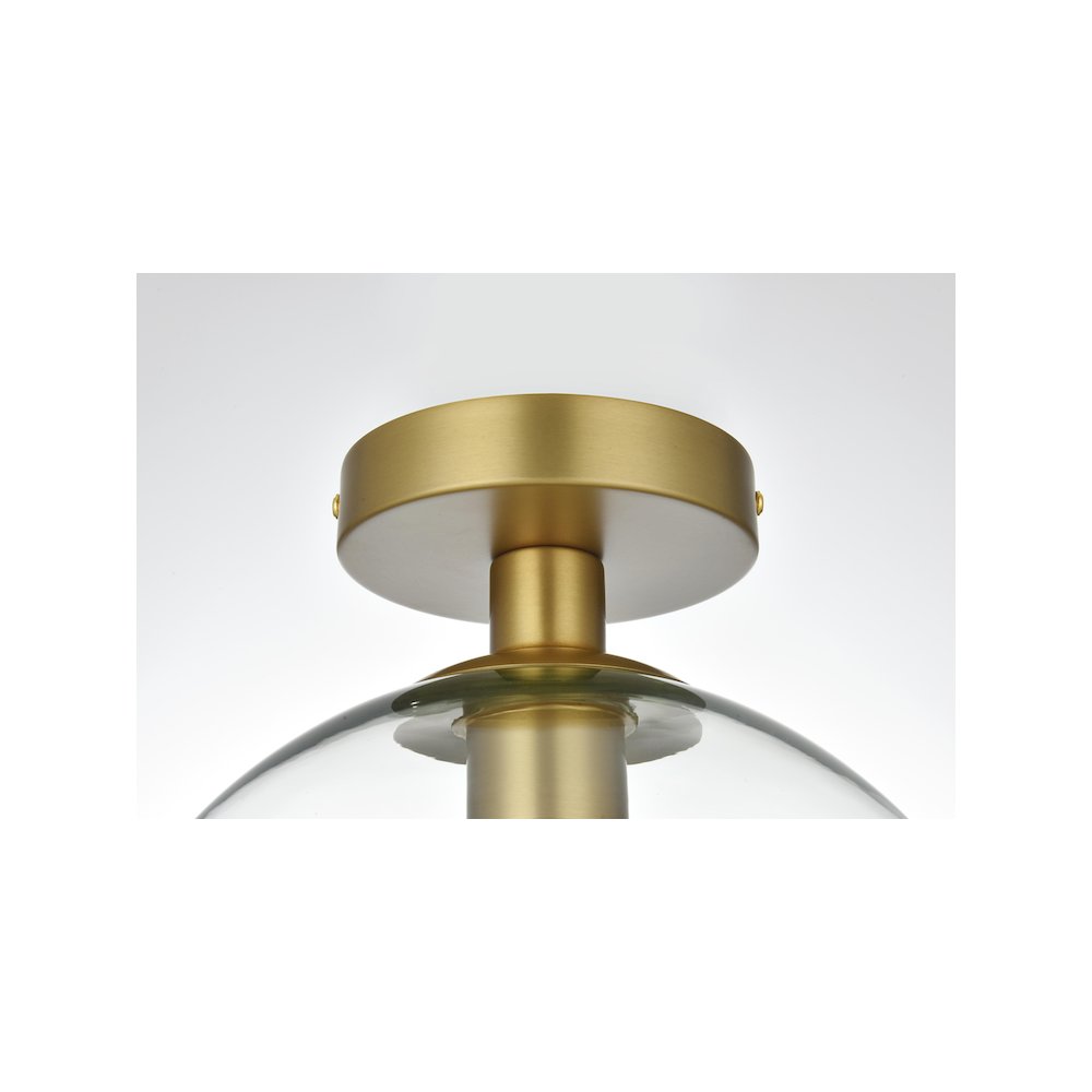 Baxter 18 Inch Flush Mount Clear Shade in Satin Gold. Picture 6