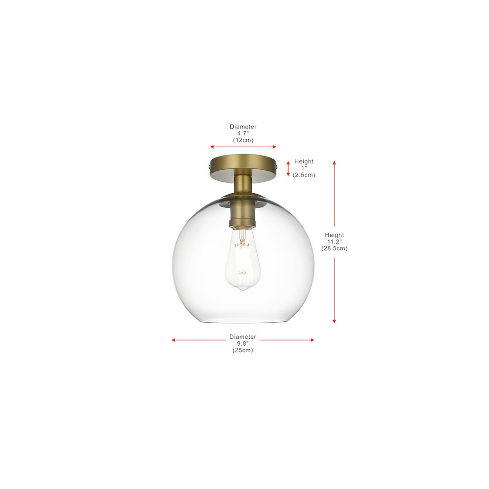 Baxter 18 Inch Flush Mount Clear Shade in Satin Gold. Picture 8
