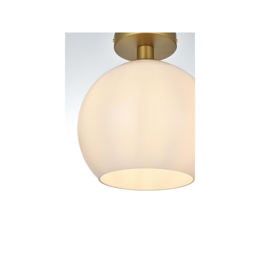 Baxter 10 Inch Flush Mount Frosted White Shade in Satin Gold. Picture 5