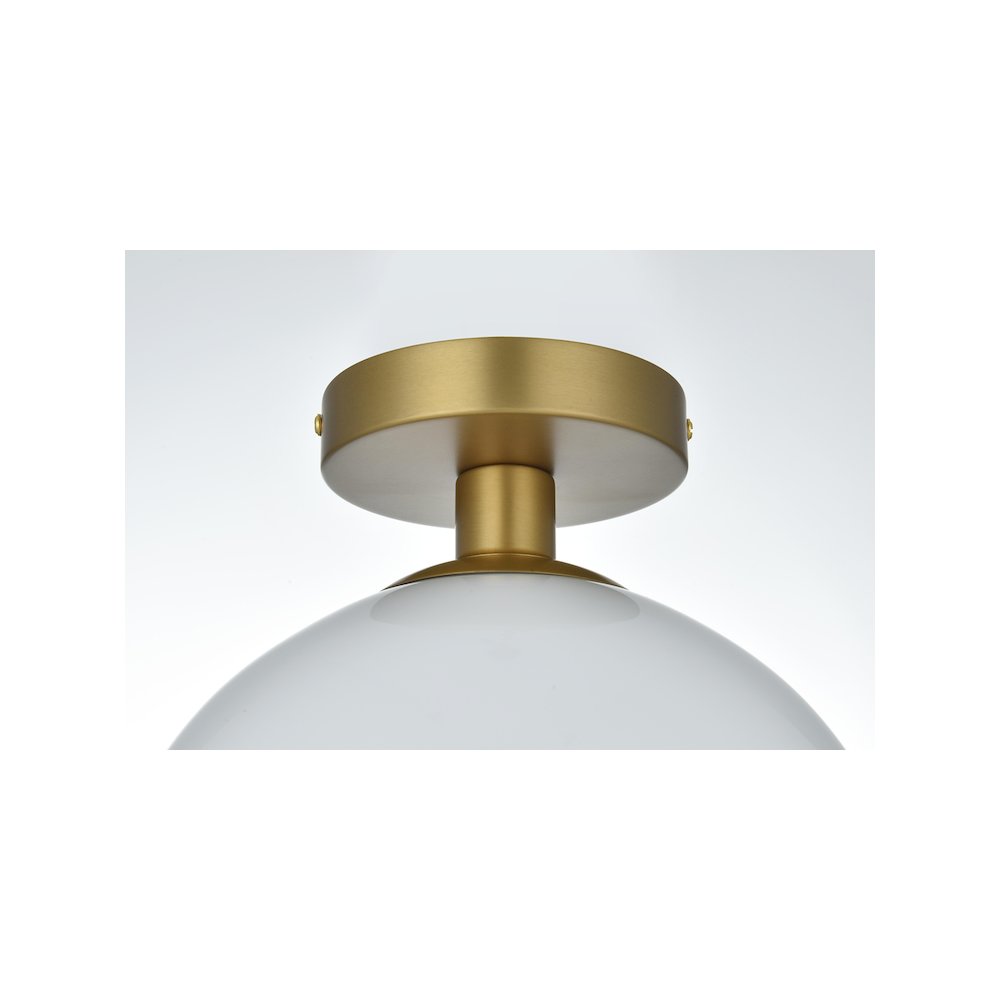 Baxter 10 Inch Flush Mount Frosted White Shade in Satin Gold. Picture 6