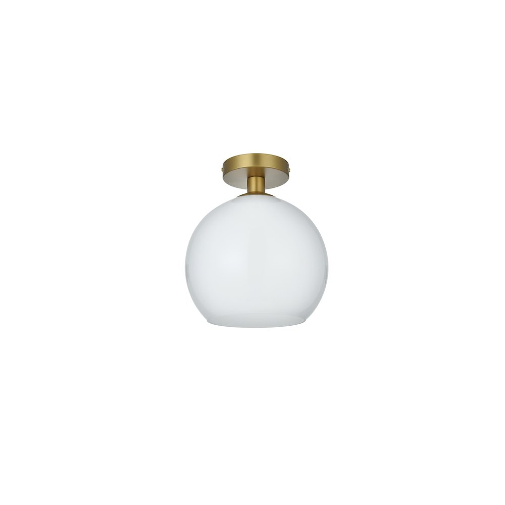 Baxter 10 Inch Flush Mount Frosted White Shade in Satin Gold. Picture 7