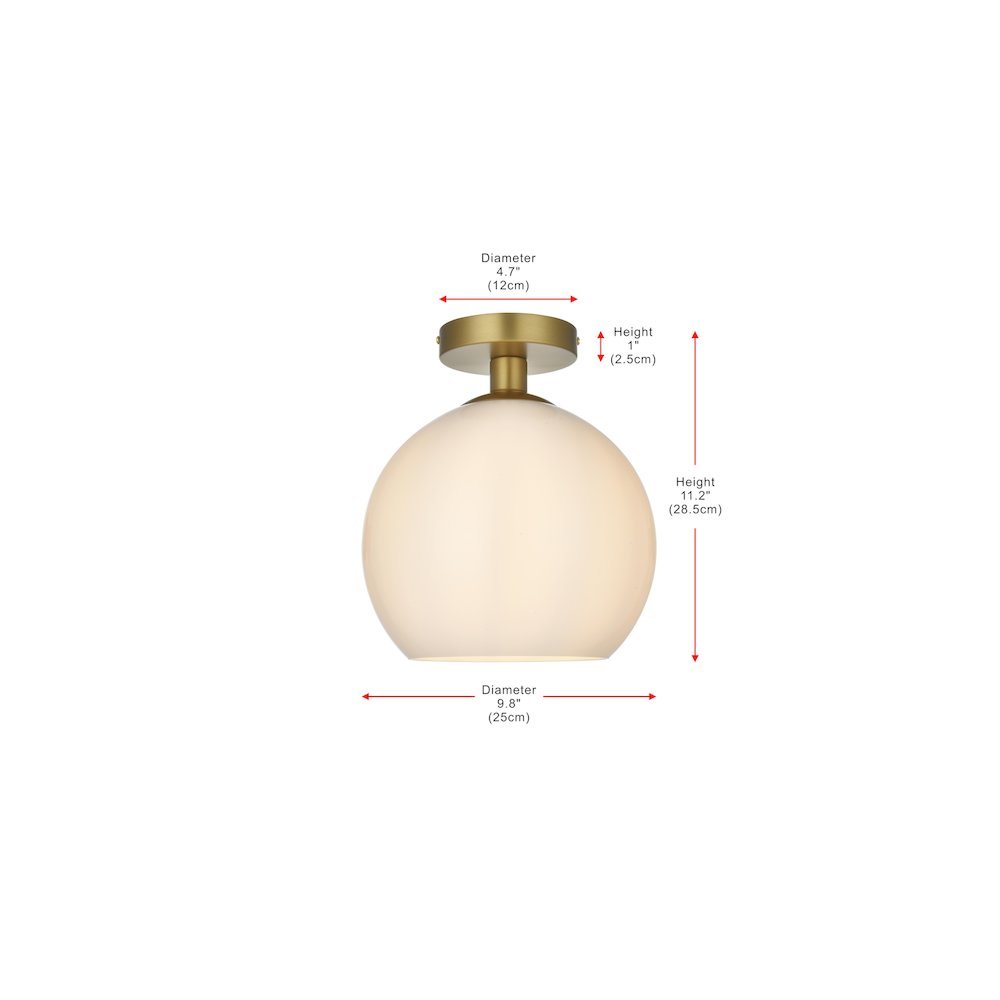 Baxter 10 Inch Flush Mount Frosted White Shade in Satin Gold. Picture 8