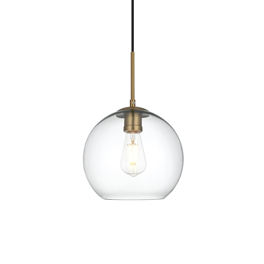 Baxter 10 Inch Pendant Clear Shade in Satin Gold. Picture 3