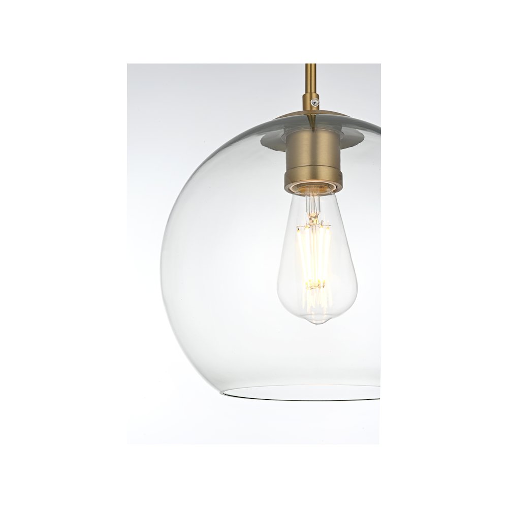 Baxter 10 Inch Pendant Clear Shade in Satin Gold. Picture 4