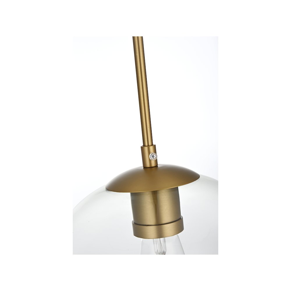 Baxter 10 Inch Pendant Clear Shade in Satin Gold. Picture 6