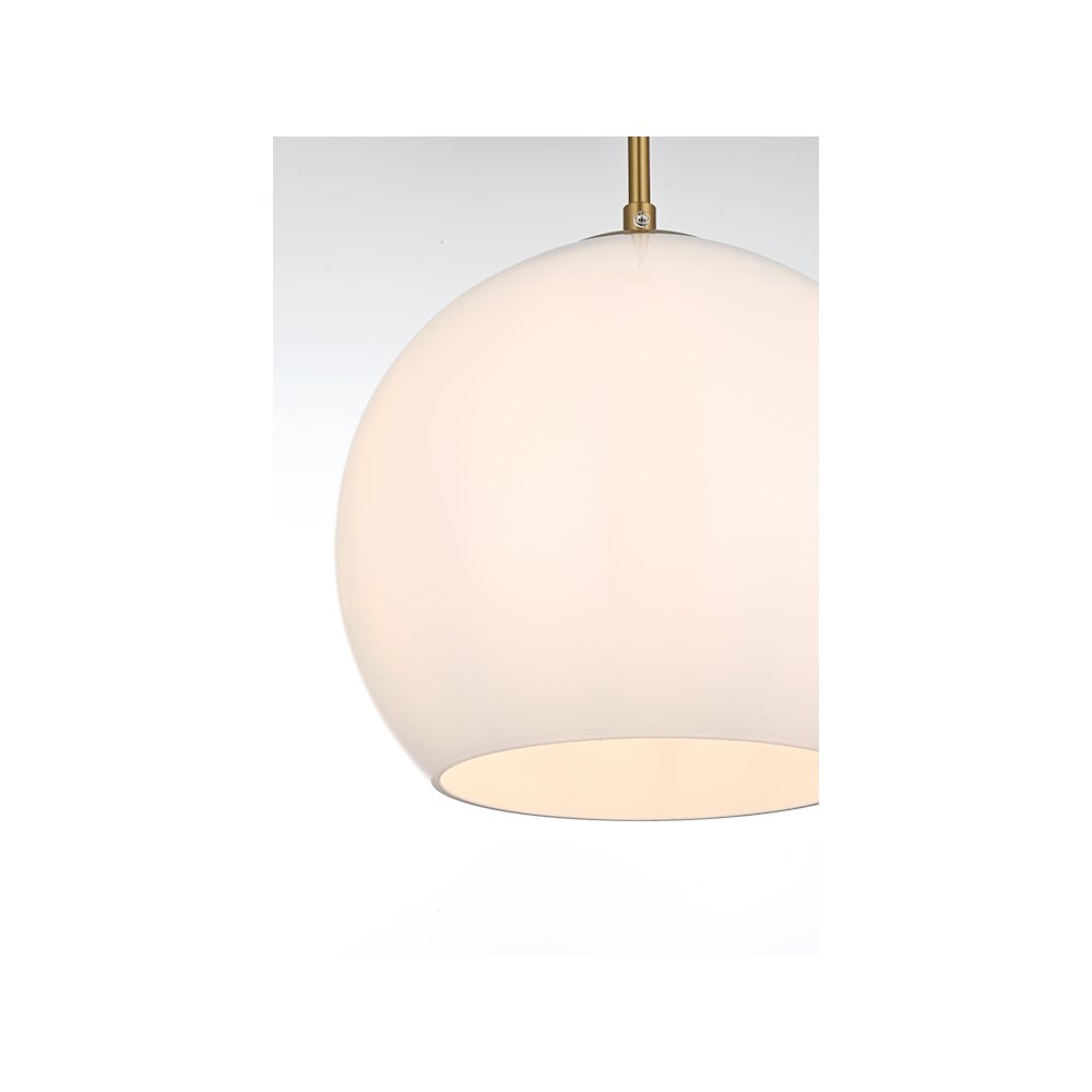 Baxter 10 Inch Pendant Frosted White Shade in Satin Gold. Picture 5