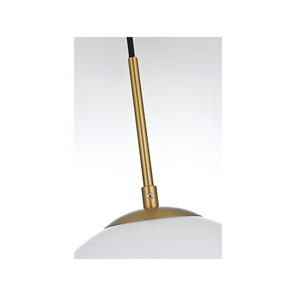 Baxter 10 Inch Pendant Frosted White Shade in Satin Gold. Picture 6