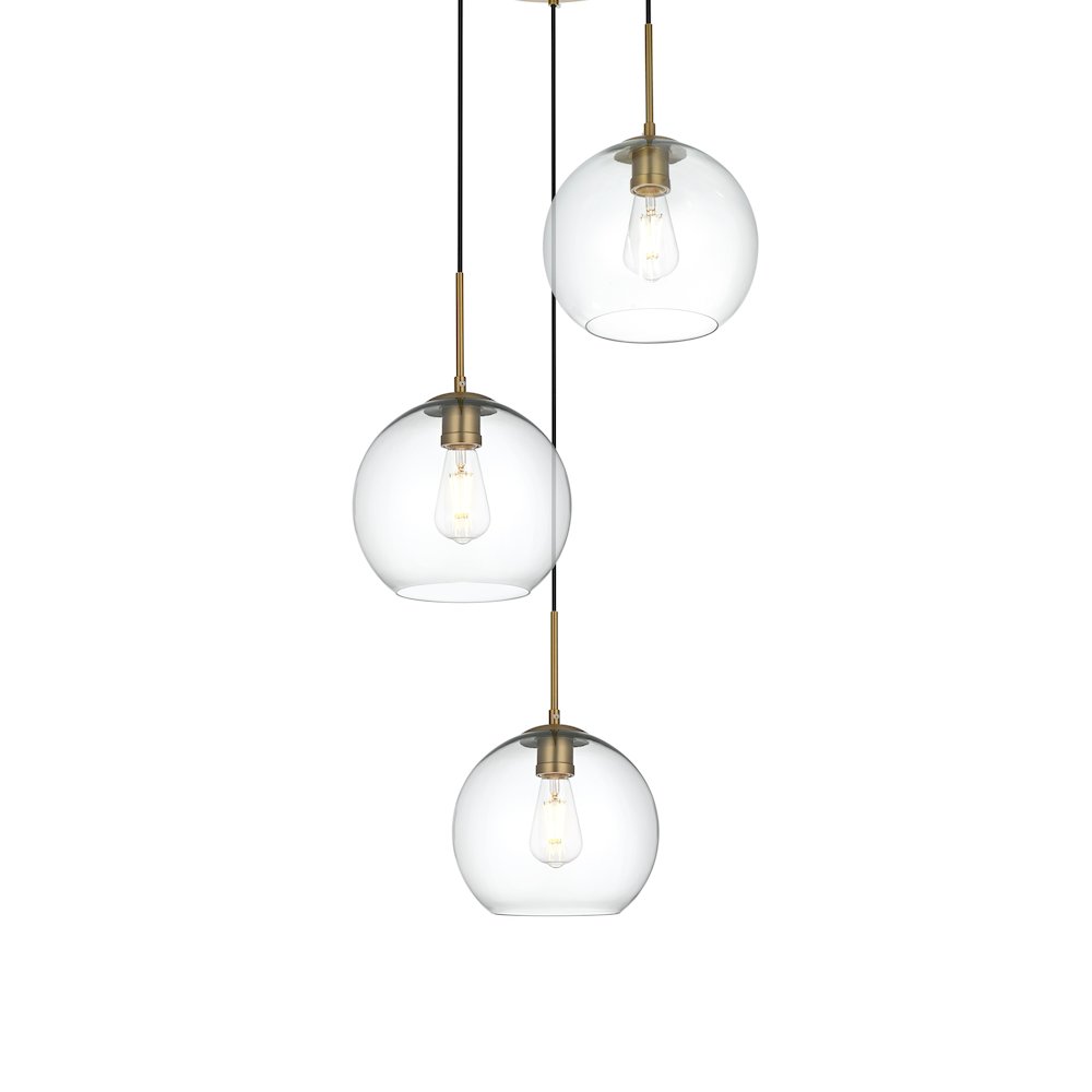 Baxter 20 Inch Pendant Clear Shade in Satin Gold. Picture 3