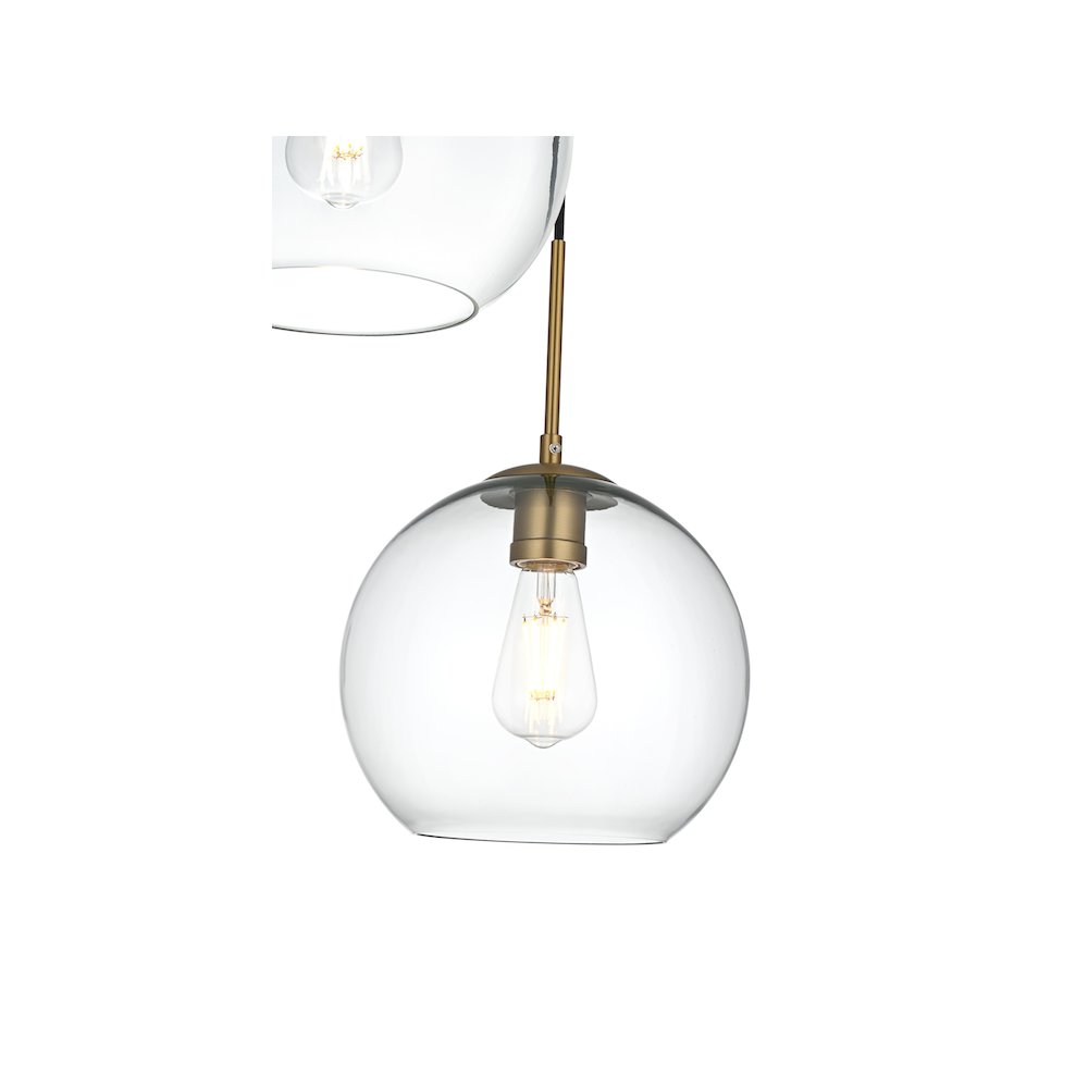 Baxter 20 Inch Pendant Clear Shade in Satin Gold. Picture 6