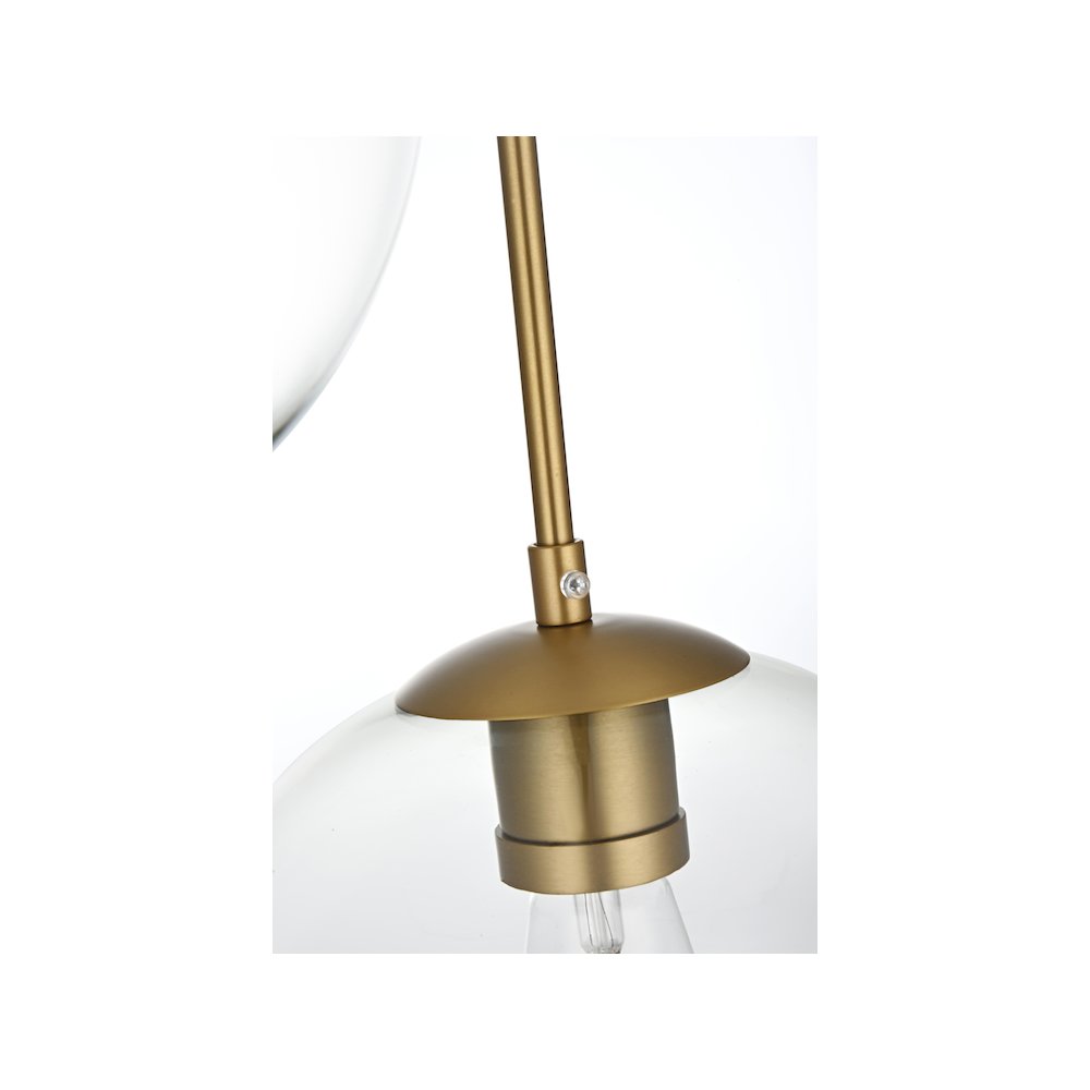 Baxter 20 Inch Pendant Clear Shade in Satin Gold. Picture 7