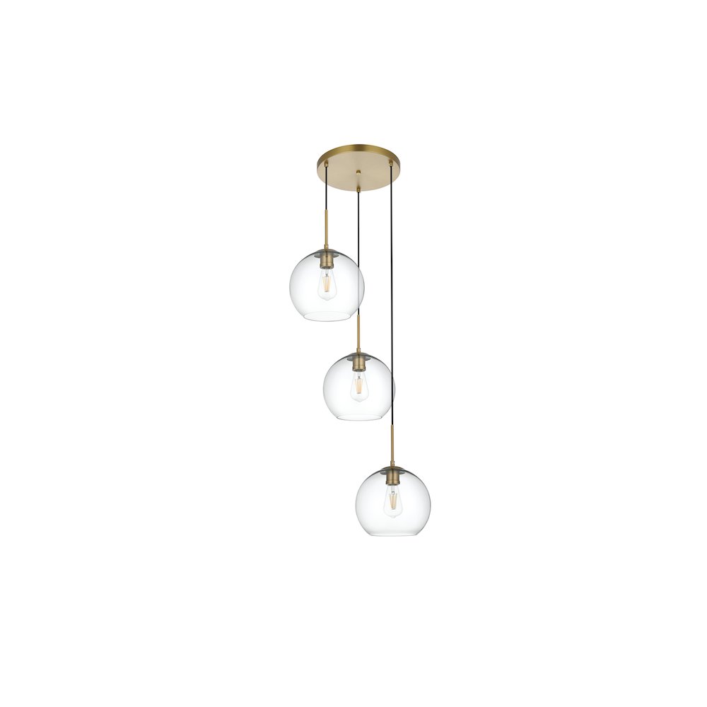 Baxter 20 Inch Pendant Clear Shade in Satin Gold. Picture 8