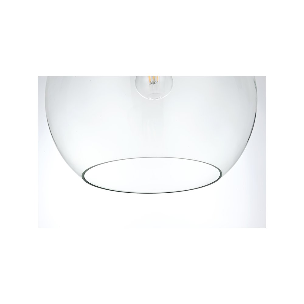 Baxter 14 Inch Pendant Clear Shade in Satin Gold. Picture 4