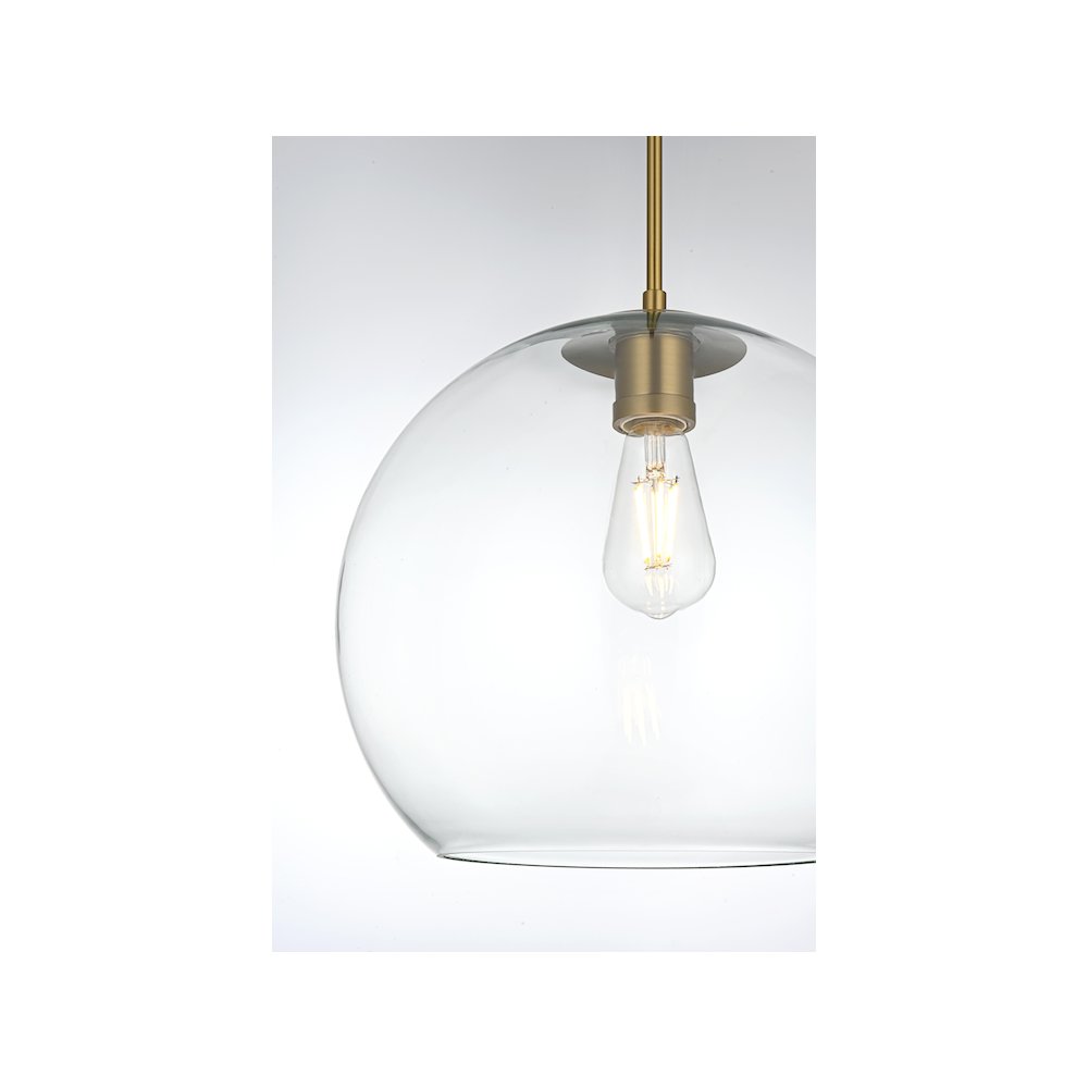 Baxter 14 Inch Pendant Clear Shade in Satin Gold. Picture 5