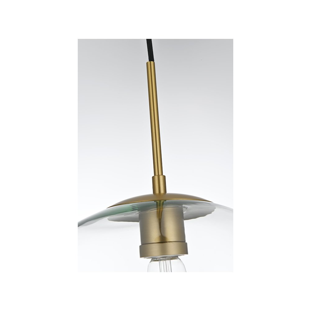 Baxter 14 Inch Pendant Clear Shade in Satin Gold. Picture 6