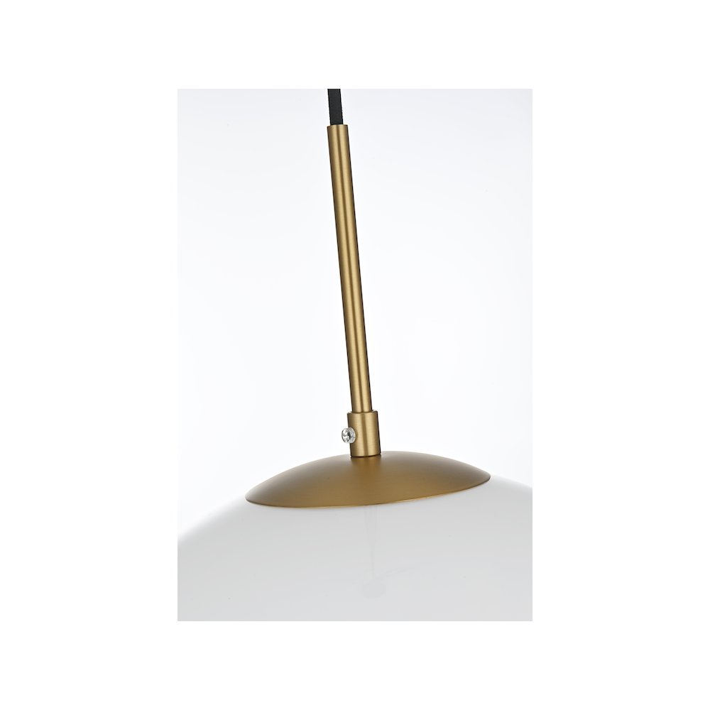 Baxter 14 Inch Pendant Frosted White Shade in Satin Gold. Picture 6