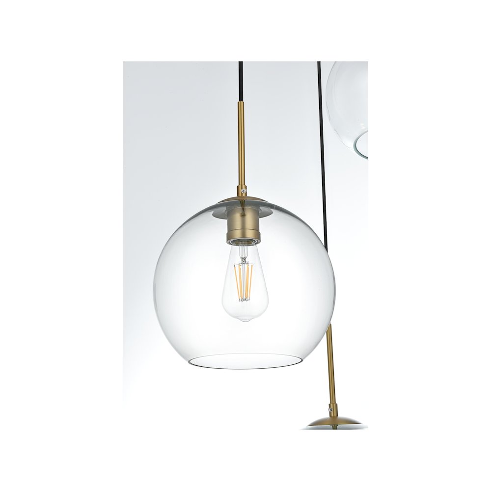 Baxter 21 Inch Pendant Clear Shade in Satin Gold. Picture 6