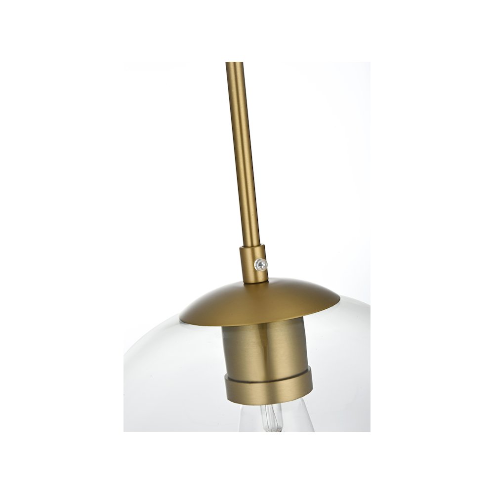 Baxter 21 Inch Pendant Clear Shade in Satin Gold. Picture 7
