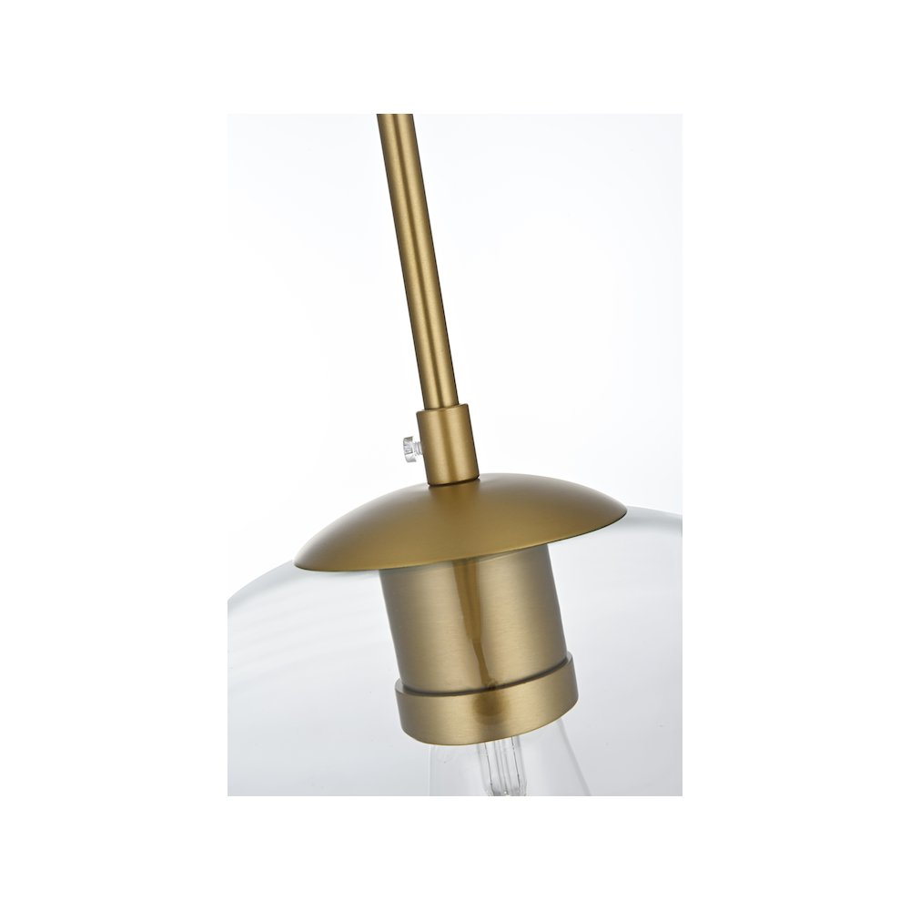 Baxter 12 Inch Pendant Clear Shade in Satin Gold. Picture 5