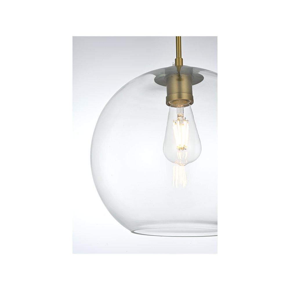 Baxter 12 Inch Pendant Clear Shade in Satin Gold. Picture 6