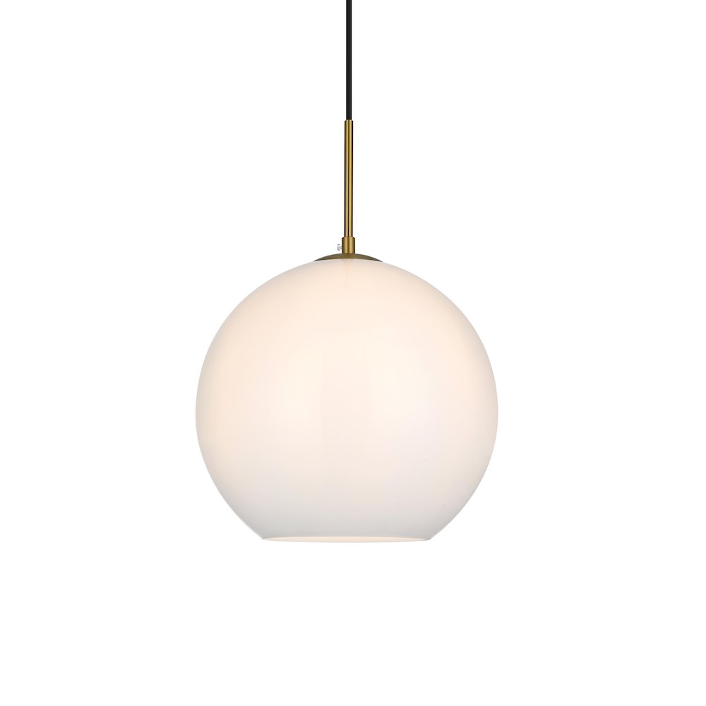 Baxter 12 Inch Pendant Frosted White Shade in Satin Gold. Picture 3