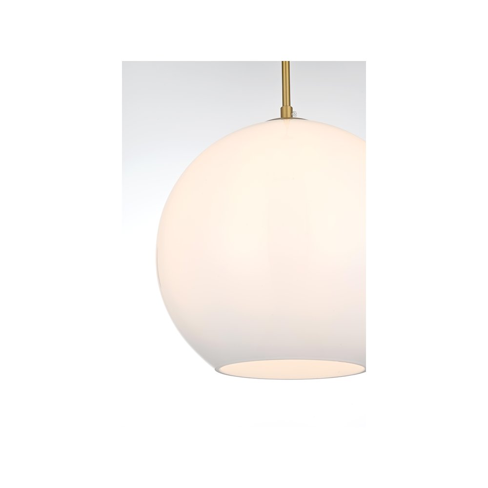 Baxter 12 Inch Pendant Frosted White Shade in Satin Gold. Picture 5