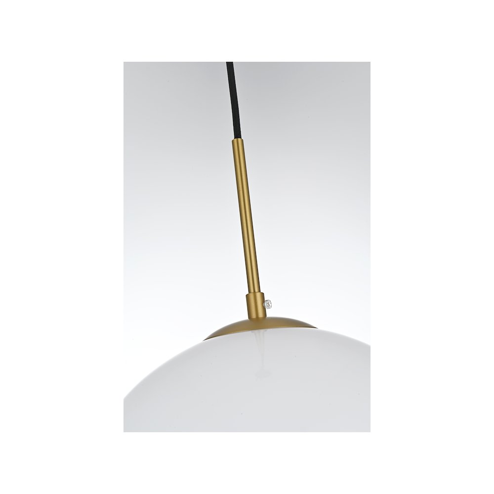 Baxter 12 Inch Pendant Frosted White Shade in Satin Gold. Picture 6